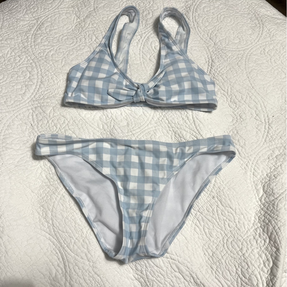 Cabana del Sol plaid bikini top S bottom‎ M